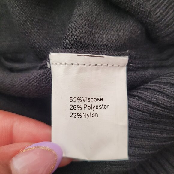 Women Black Mock Neck Sweater Long Sleeves With Shoulder Buttons Size X-Large - Picture 10 of 12